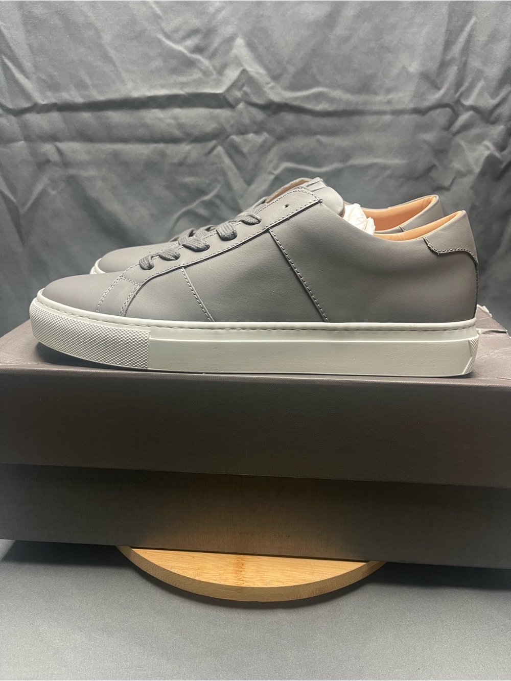 Men’s The Greats Royale Dark Grey Leather Sneakers - Size 8.5M